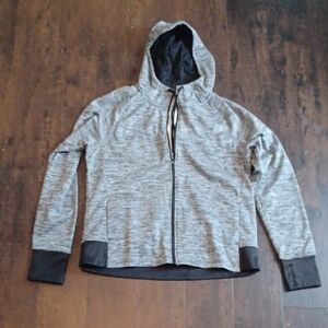 Danskin Now Gray and Black Ski Jacket with Reflective Finish